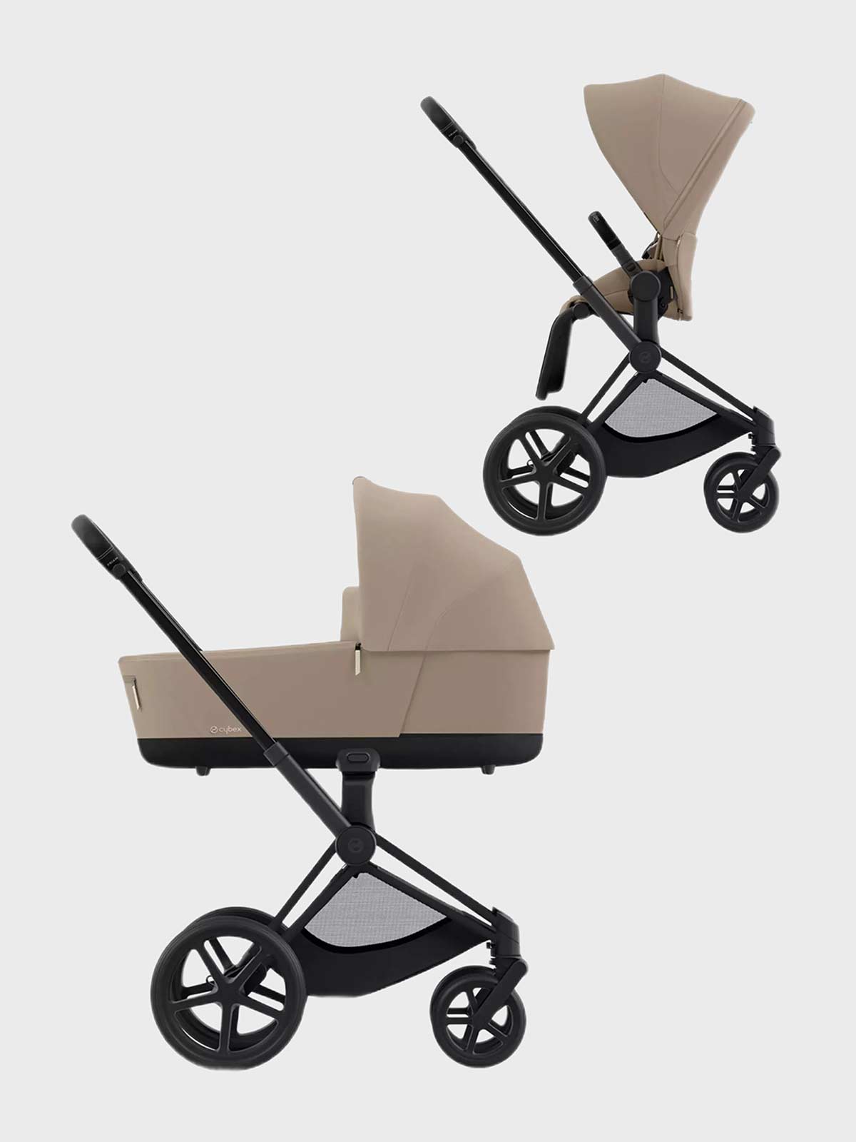 Коляска 2 в 1 Priam IV Matt Black 2 в 1 цвет Cozy Beige CYBEX 135000₽