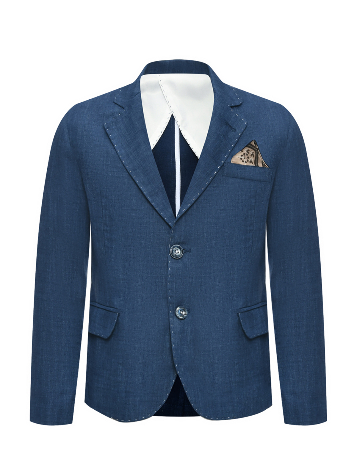 Однобортный льняной пиджак, синий Emanuel Pris
