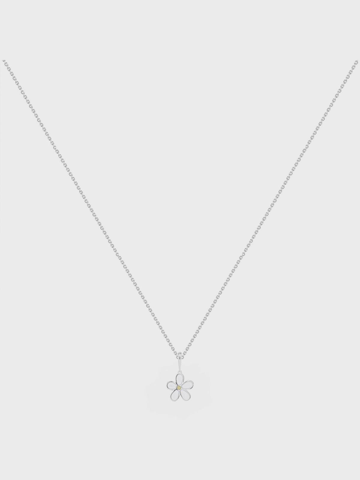 Колье белая ромашка, серебро Sneak Peek