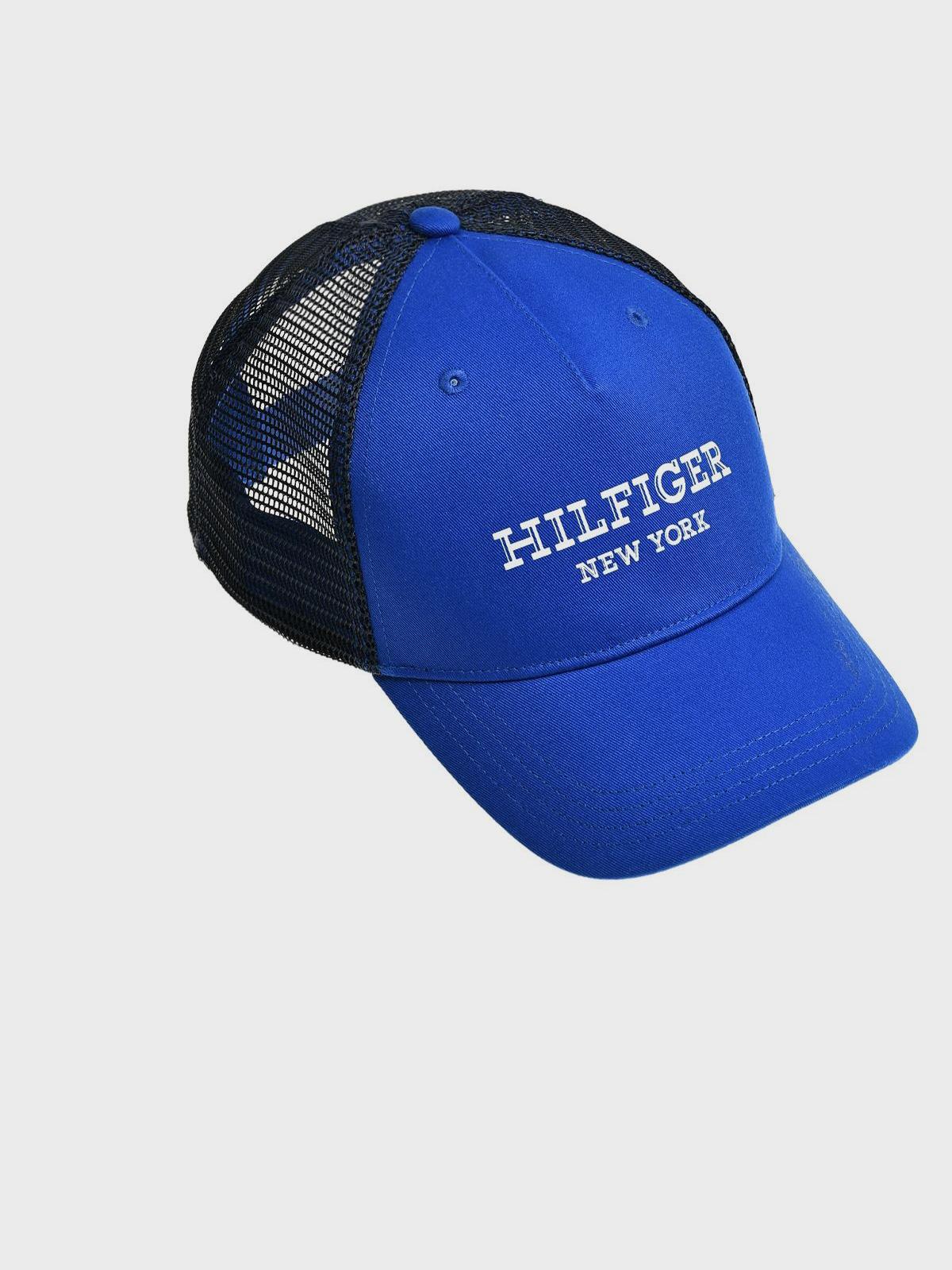 Бейсболка сетчатая с белым логотипом, синяя Tommy Hilfiger