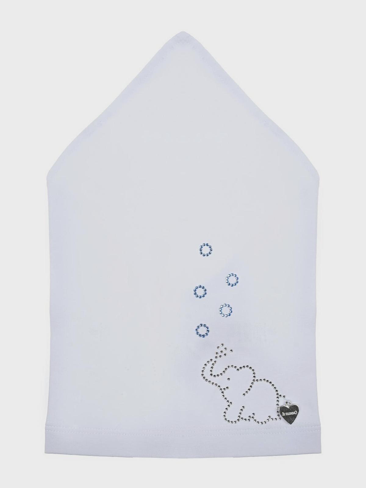 Белая косынка с декором с "слон" из стразов Il Trenino