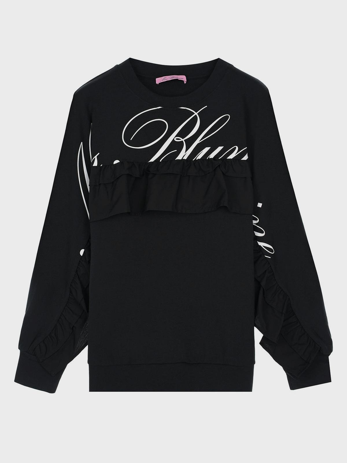 Черный свитшот с рюшей Miss Blumarine