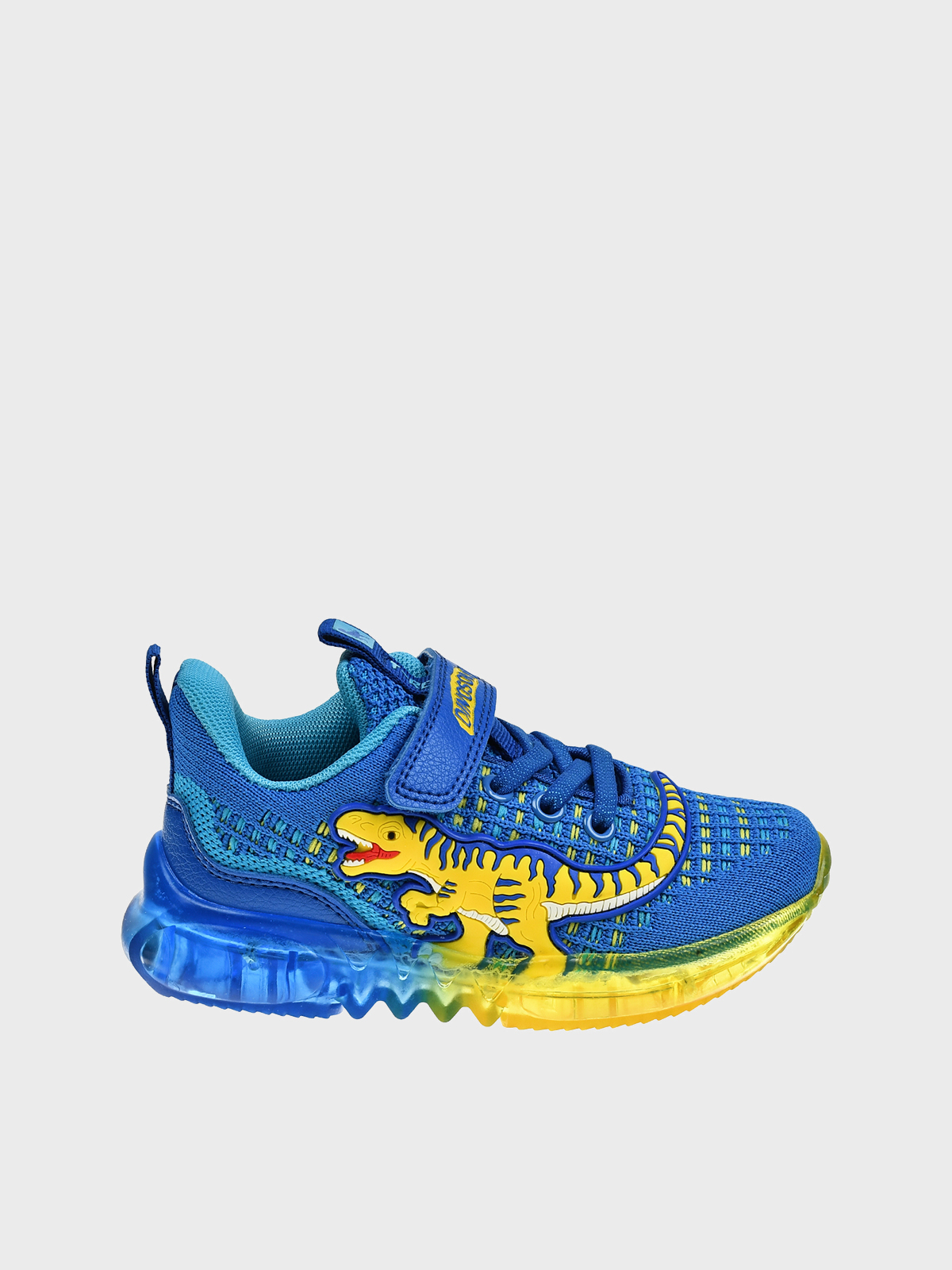 Кроссовки с декором  "динозавр ", синие DINOSOLES