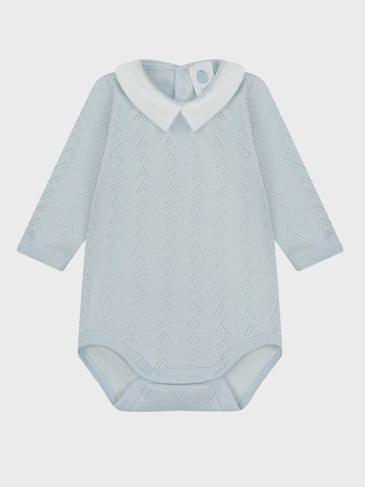 Голубое боди с белым воротником Sanetta