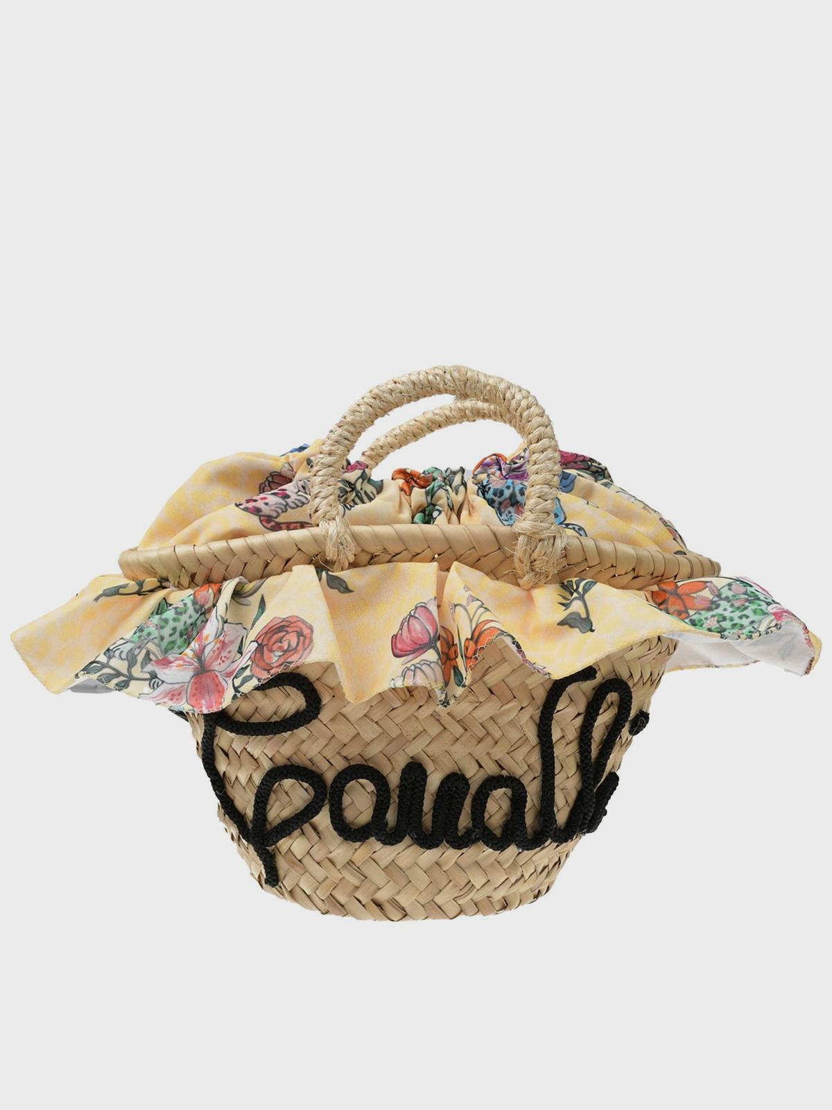 Плетеная сумка с оборкой, 24x18x12 см Roberto Cavalli