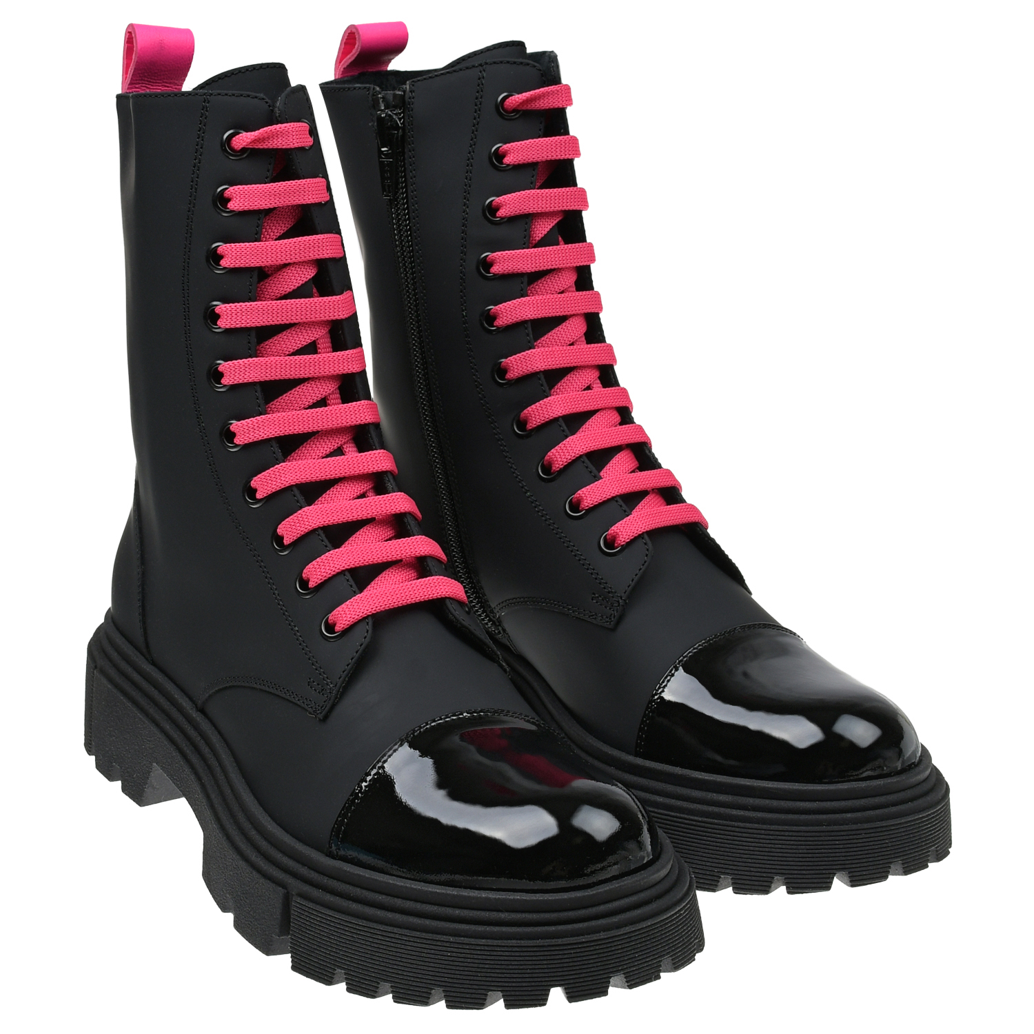 Черные ботинки с розовыми шнурками Missouri
