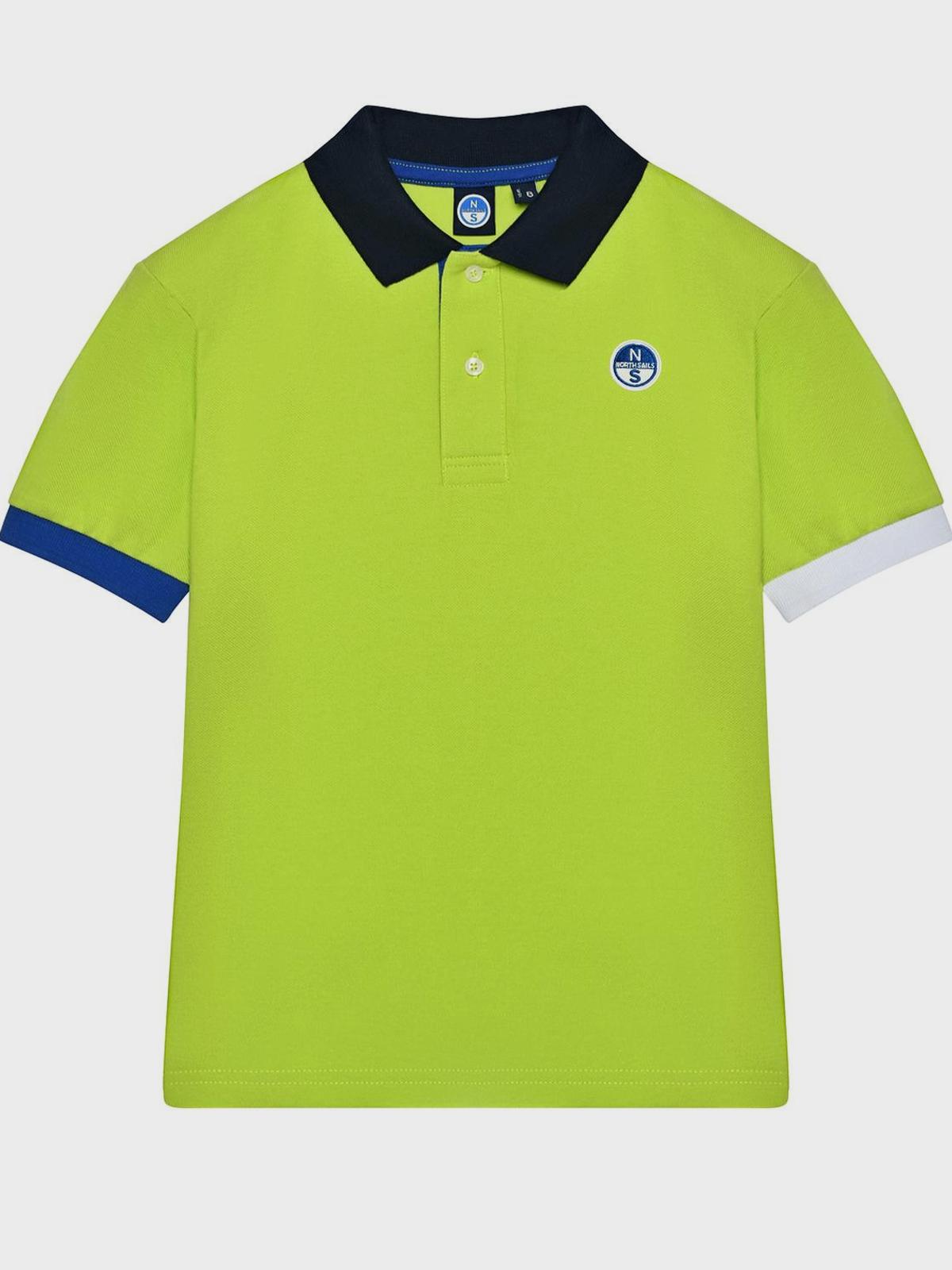 Футболка - поло с логотипом, зеленая NORTH SAILS