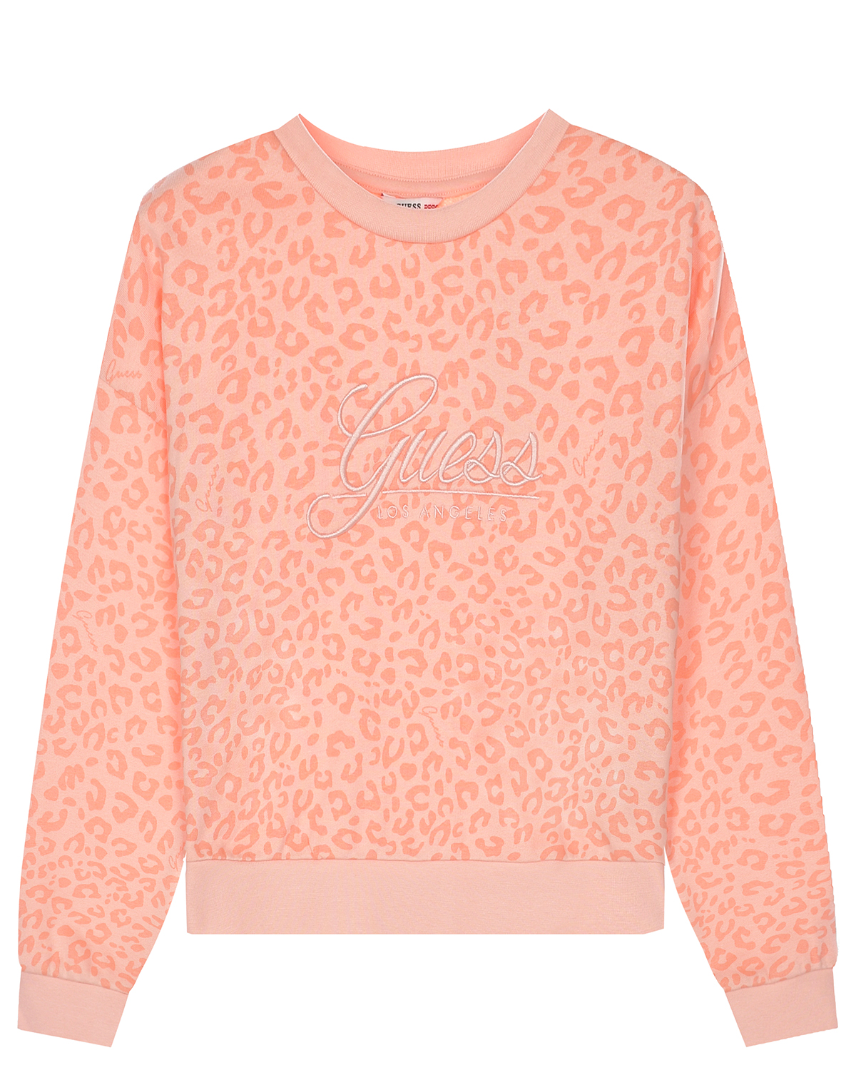 Розовый свитшот с леопардовым принтом Guess детский