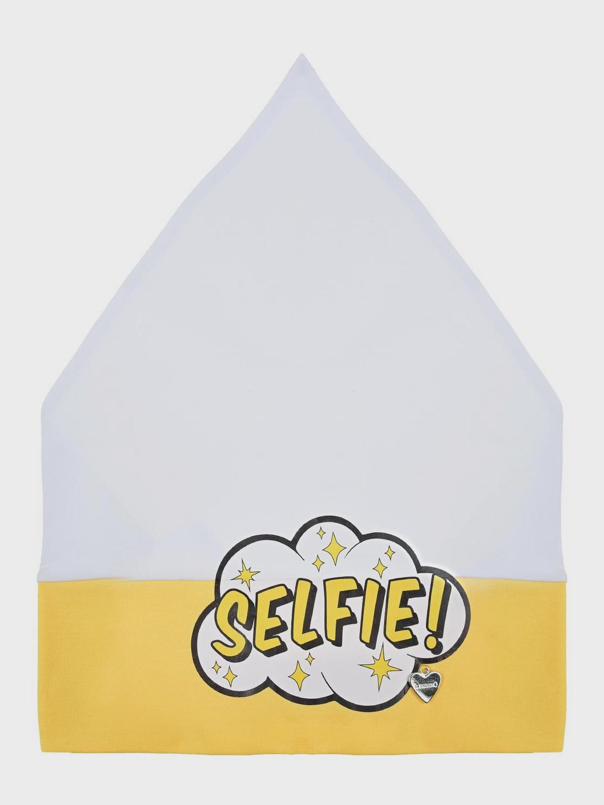 Белая косынка с принтом "Selfie!" Il Trenino