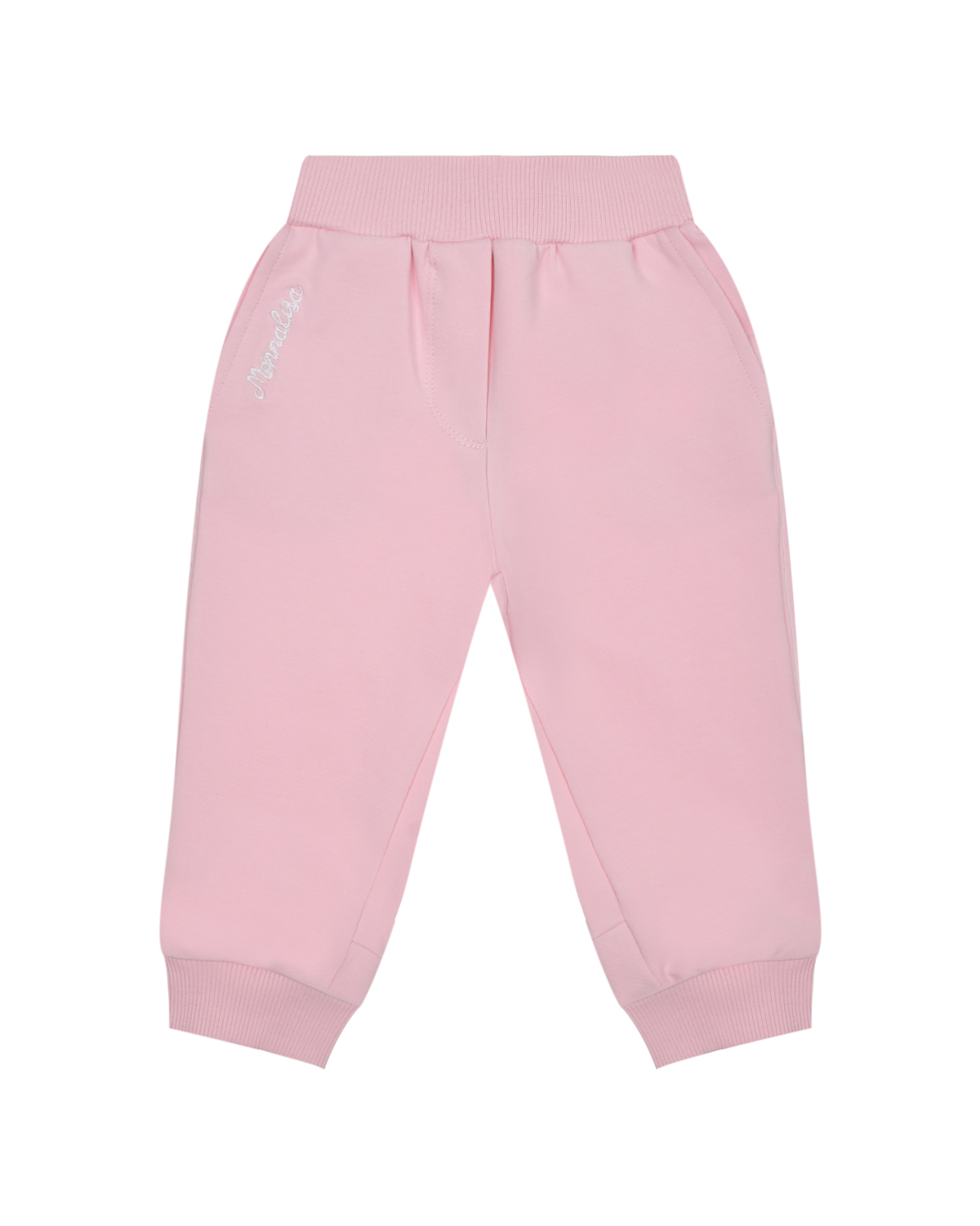 Спортивные брюки с поясом на резинке, розовые Monnalisa