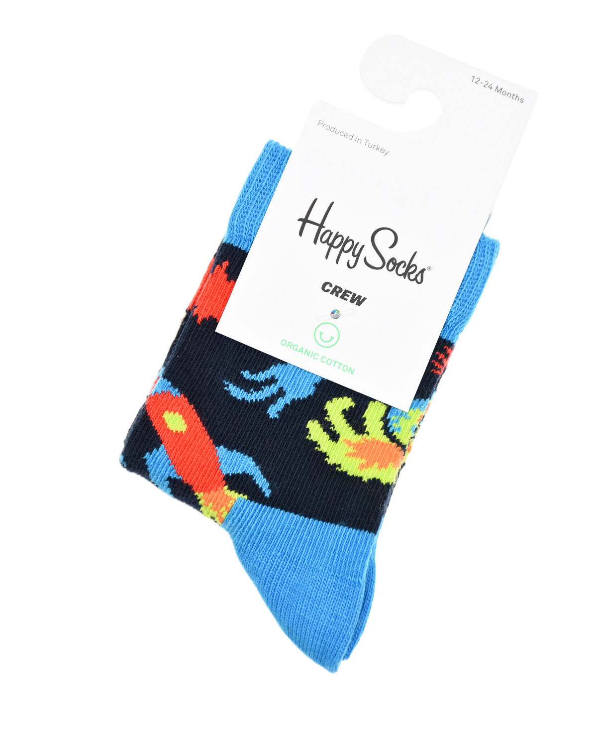 Темно-синие носки с принтом &quot;Коты-космонавты&quot; Happy Socks