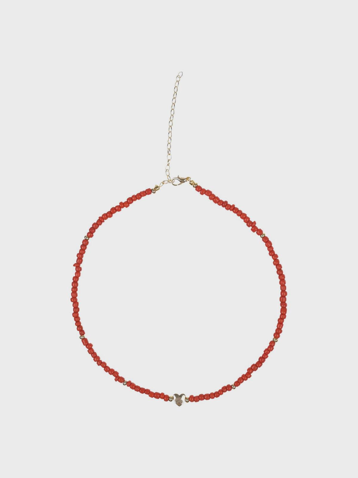 Коралловое колье с бусиной I Love Cameo