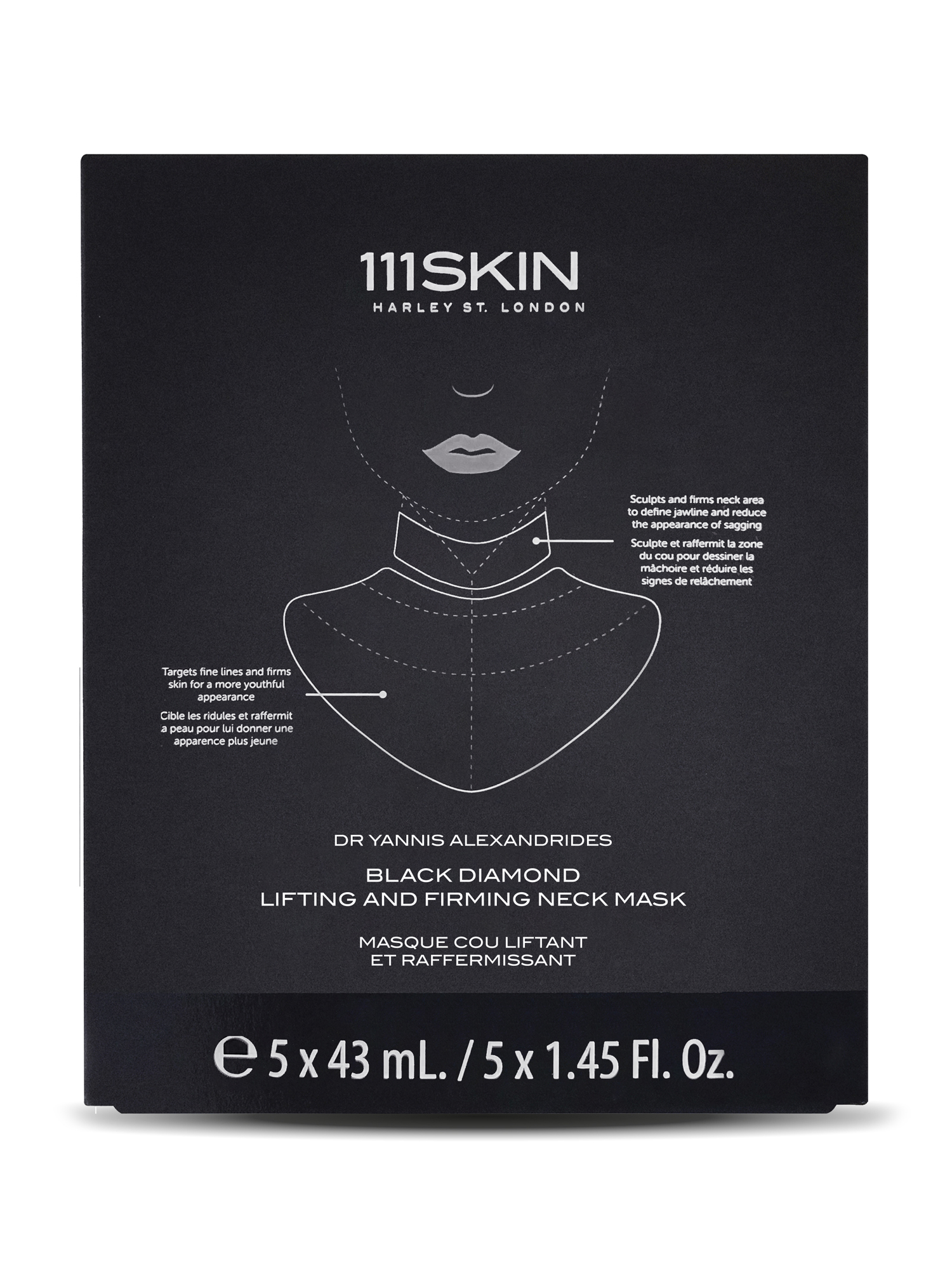 Маска для лифтинга шеи и декольте Black Diamond, 5шт  111SKIN