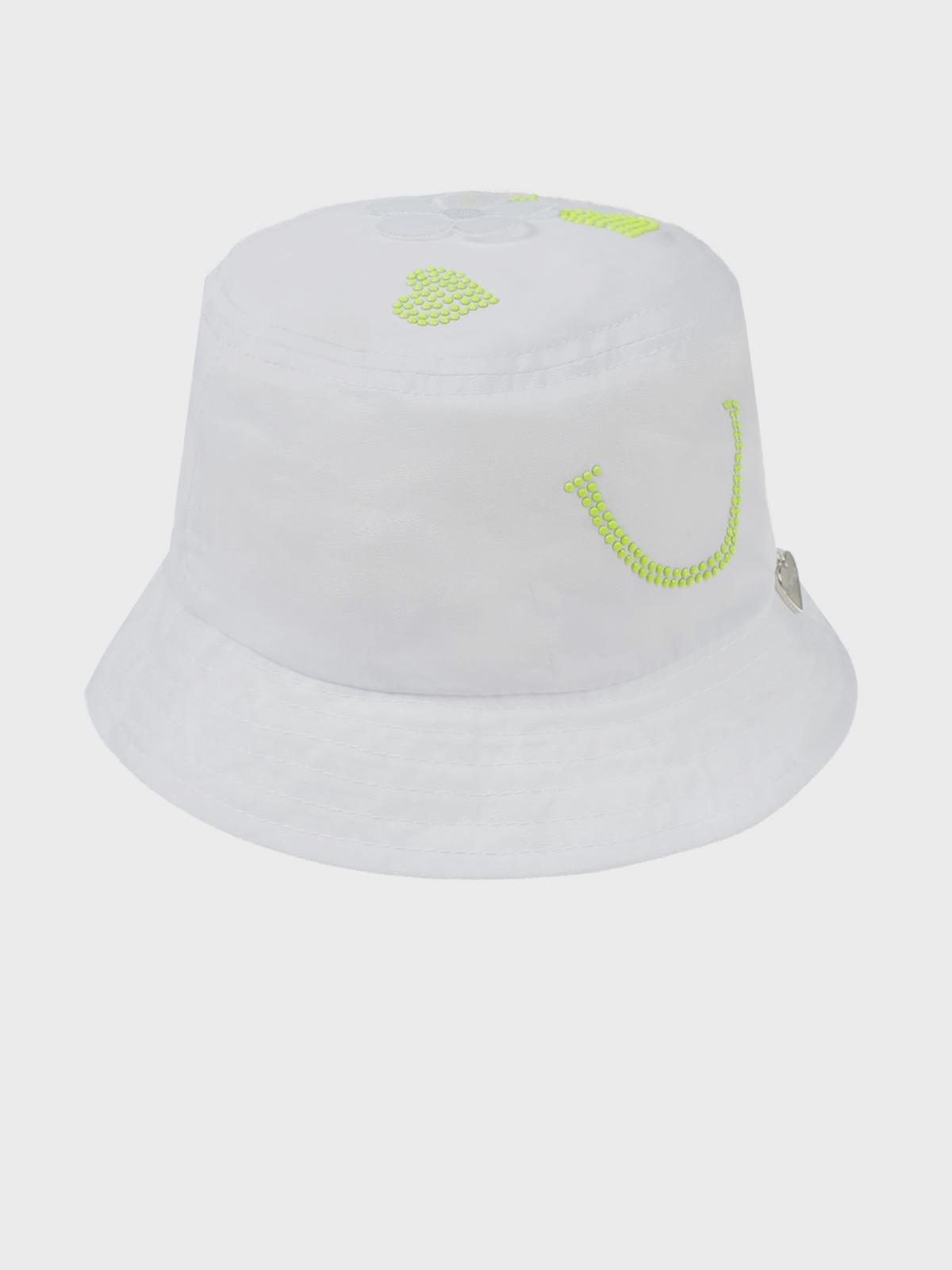 Белая панама с декором "смайл" Il Trenino