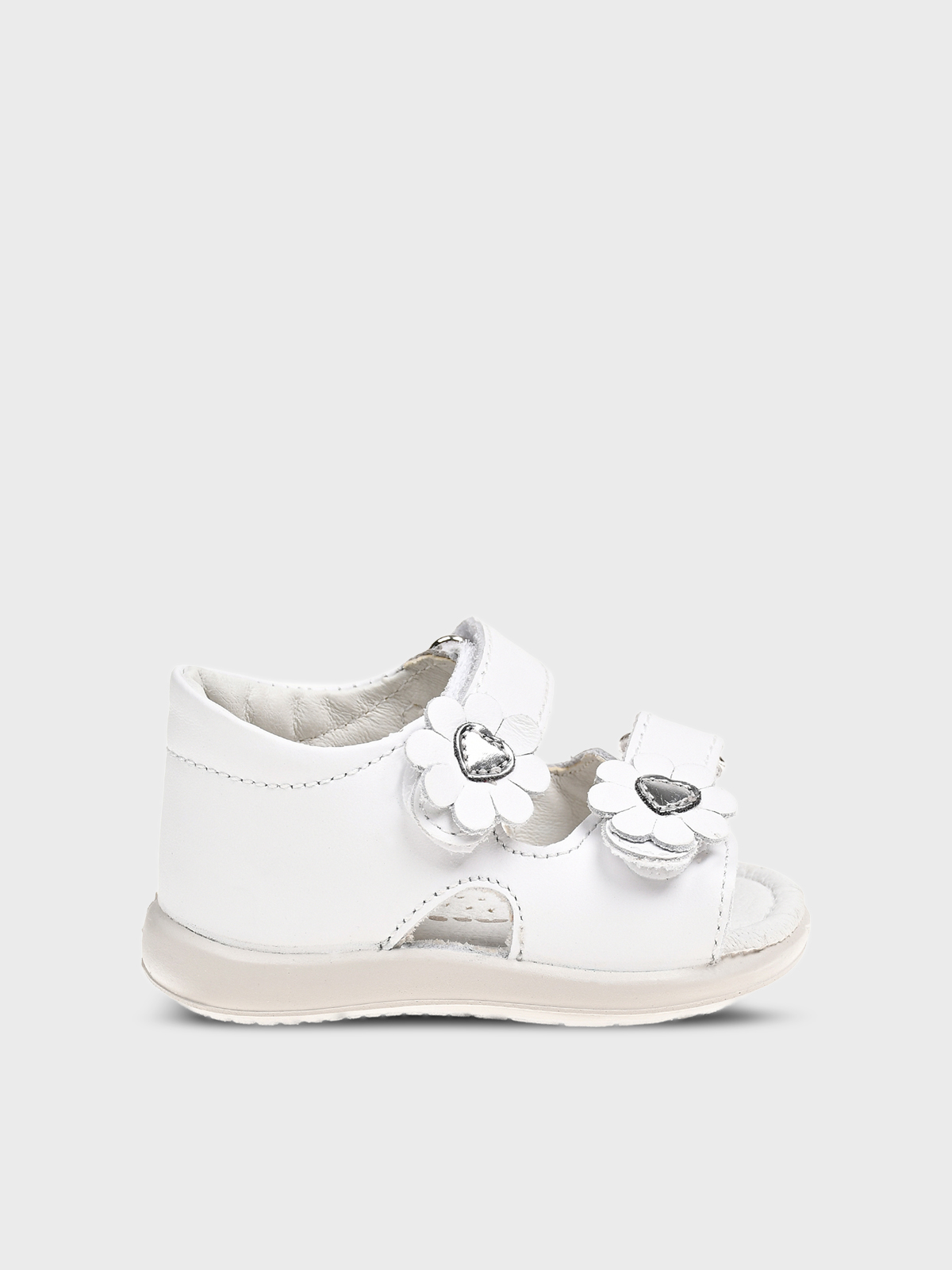 Босоножки однотонные на липучках с аппликацией quotцветы quot Falcotto 9599₽