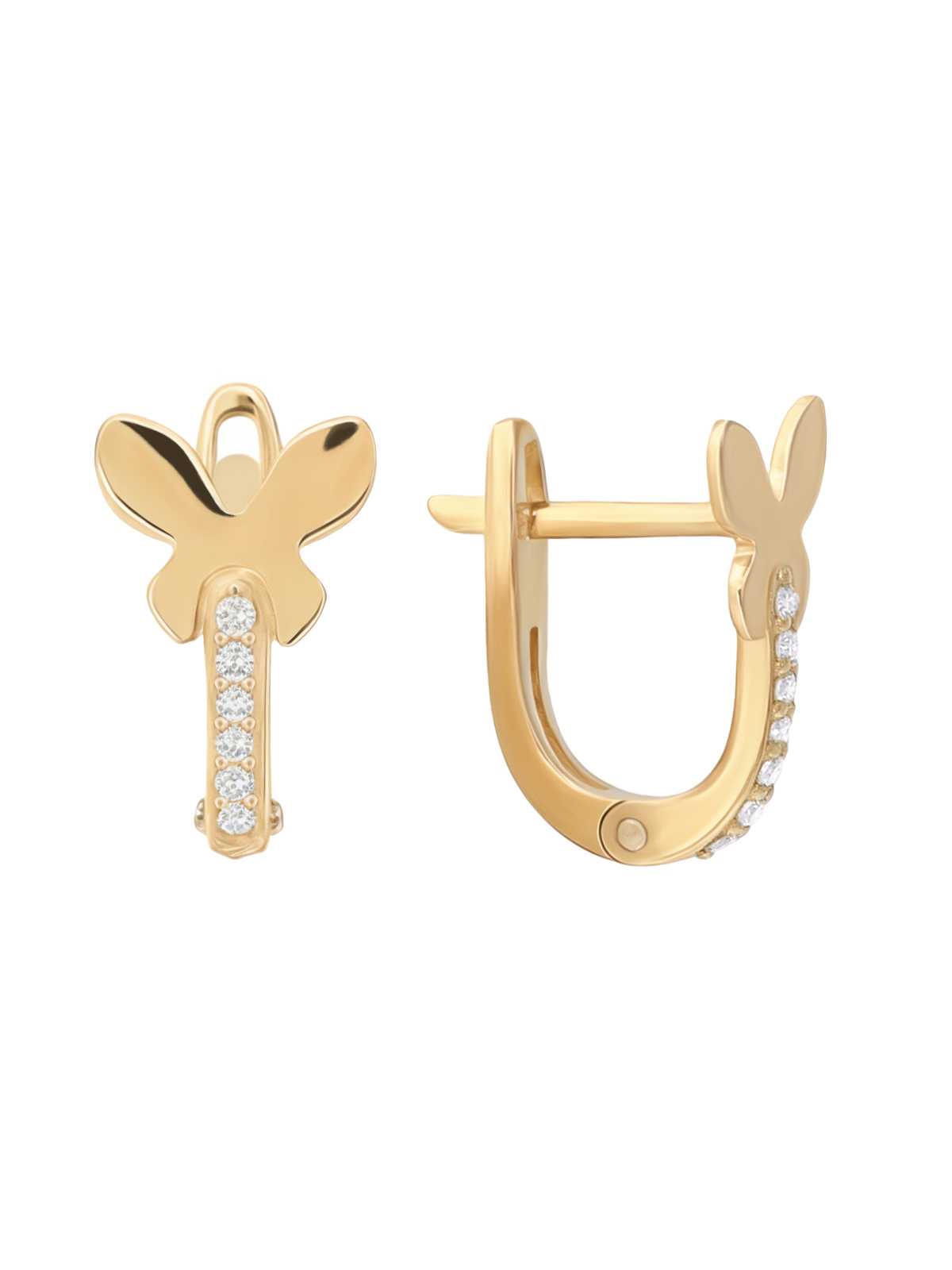 Серьги "Бабочки", 585 золото Sneak Peek