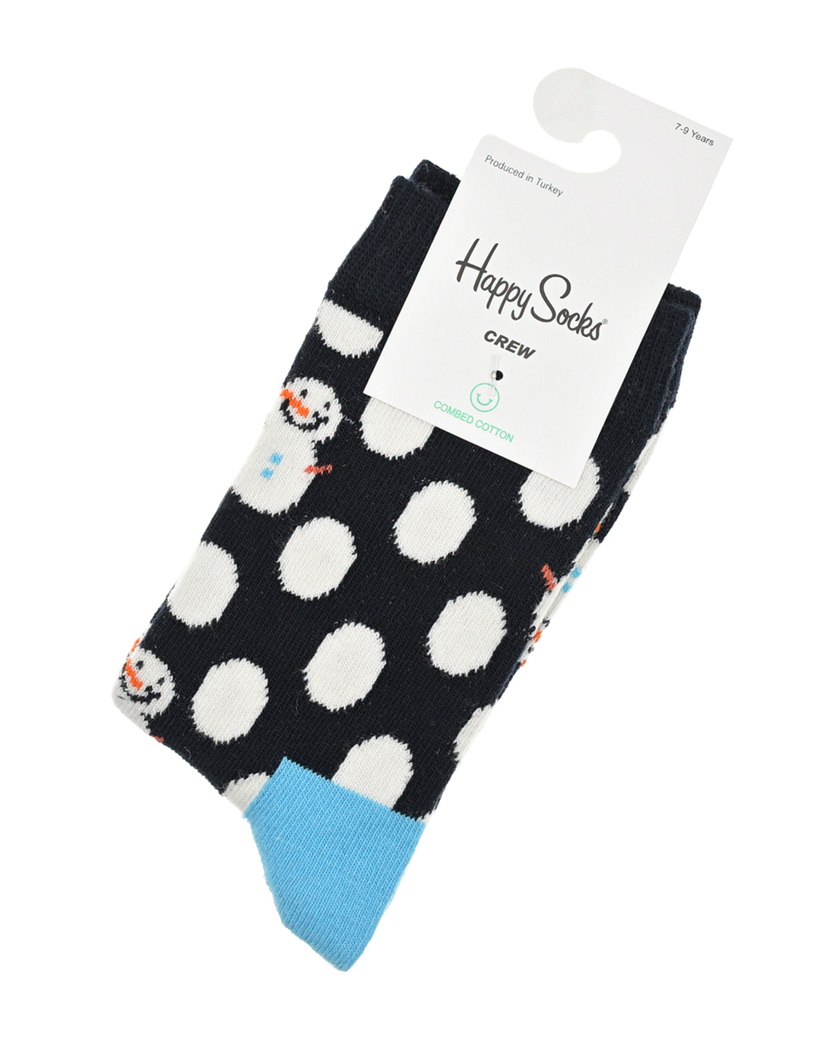 Темно-синие носки с декором &quot;снеговики&quot; Happy Socks