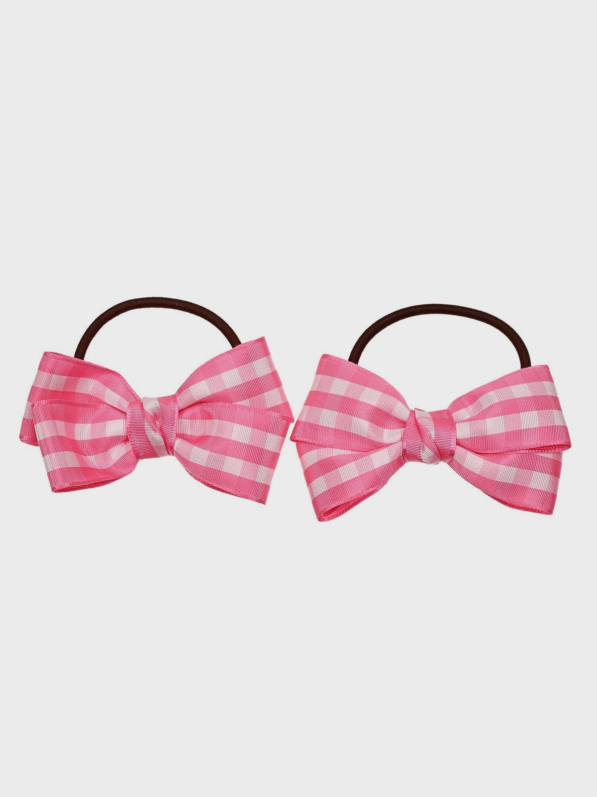 Резинка для волос с розовым бантиком в клетку 2 шт Tais 1599₽