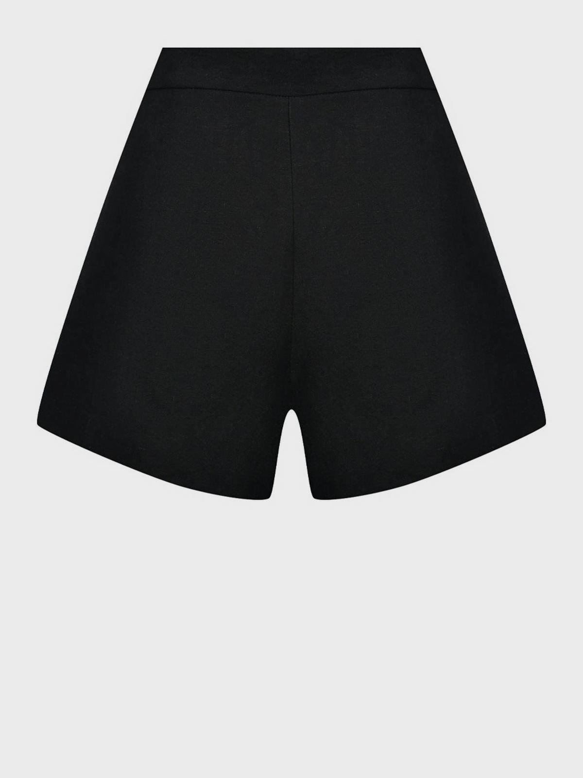 Шорты короткие из льна, черные Forte dei Marmi Couture