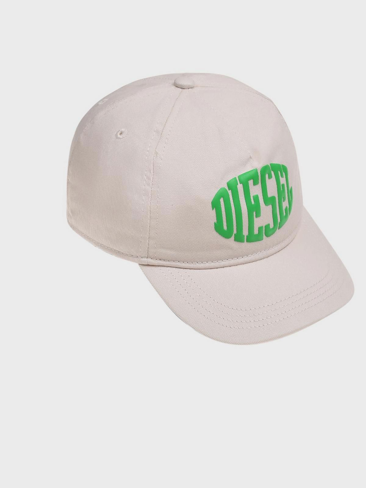 Бейсболка с зеленым лого, белая Diesel