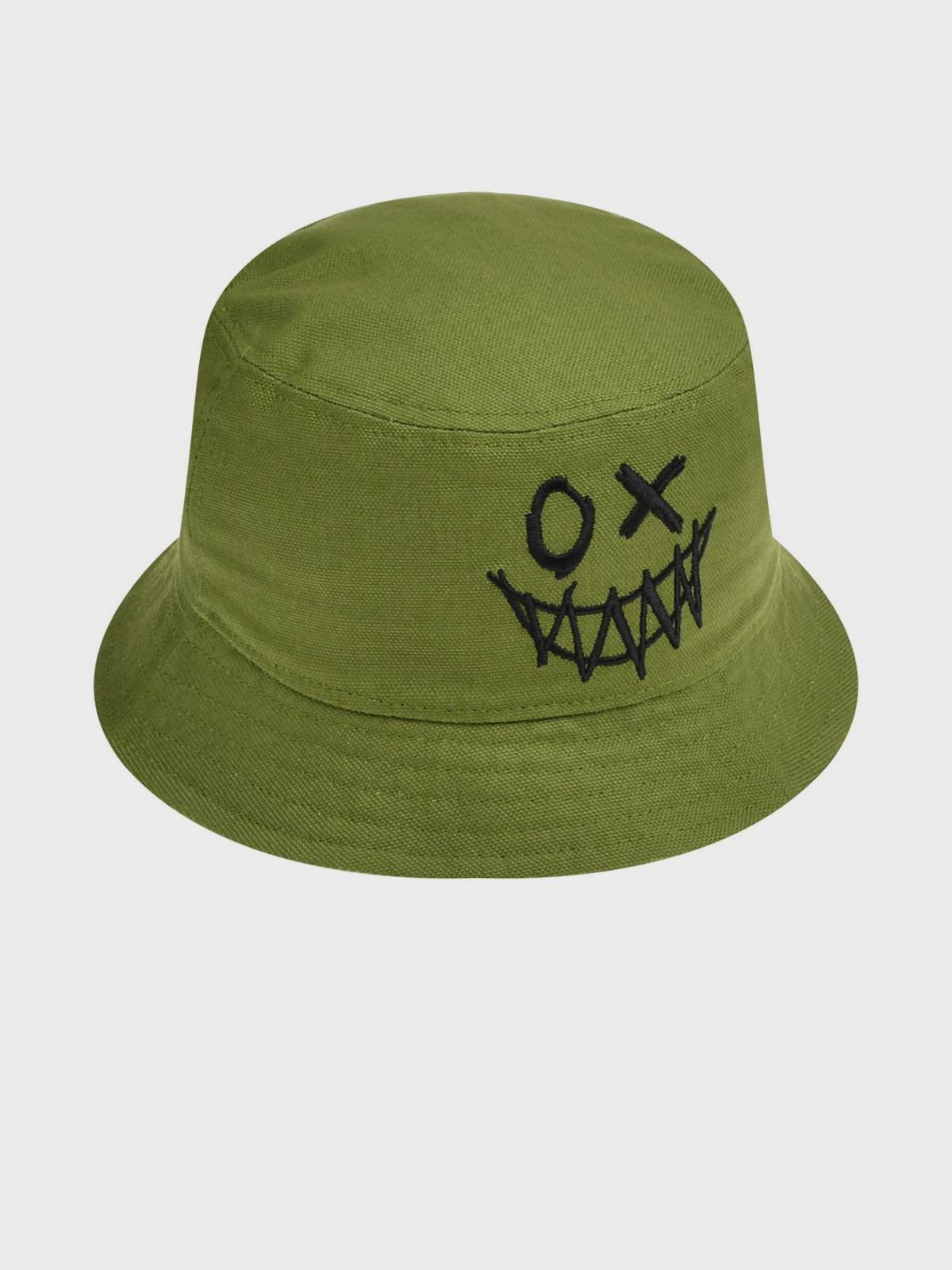 Панама с принтом "смайл", хаки Il Trenino