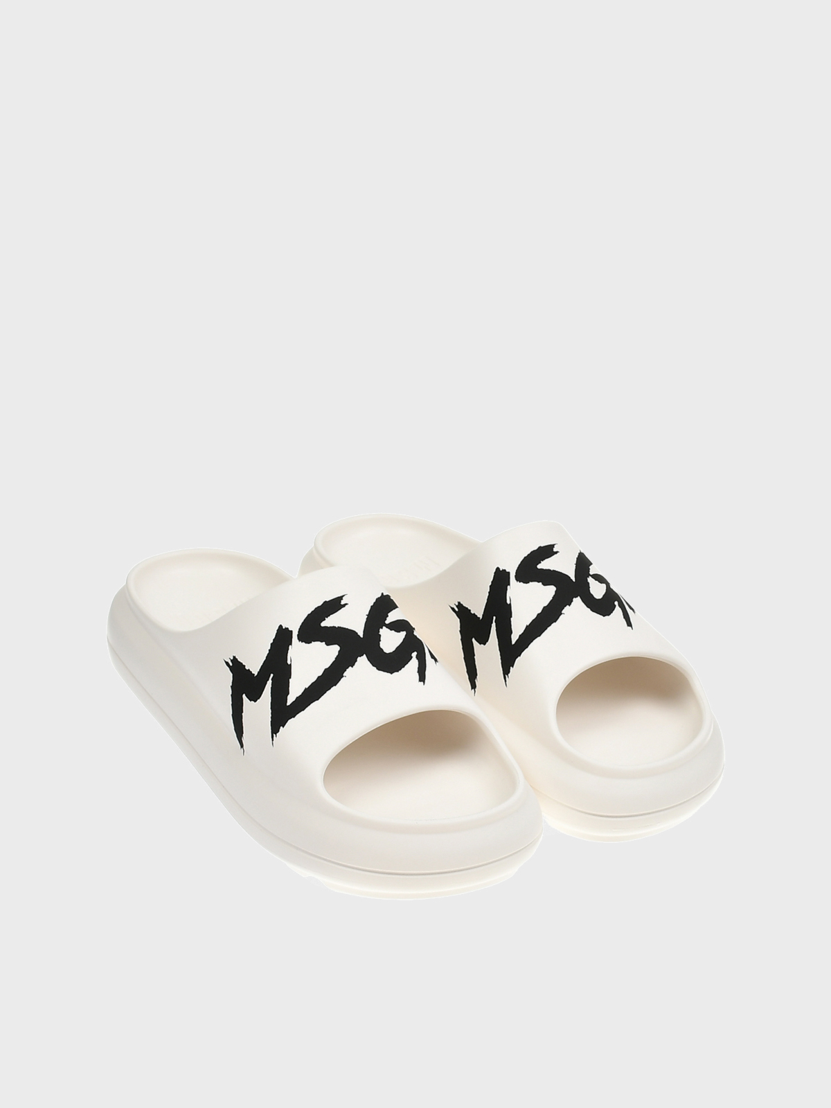 Шлепанцы с черным логотипом белые MSGM 18999₽