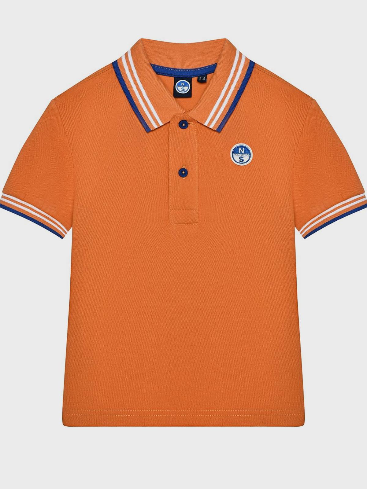 Футболка - поло с логотипом, оранжевая NORTH SAILS
