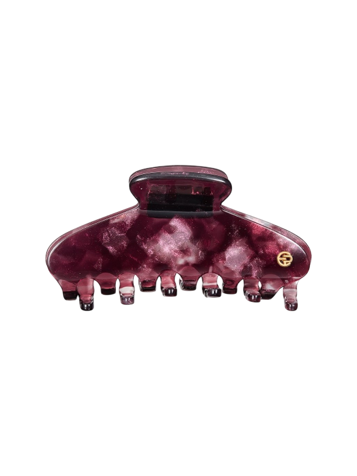 Заколка-краб с мраморным узором и логотипом бордовая EVITA PERONI 6599₽