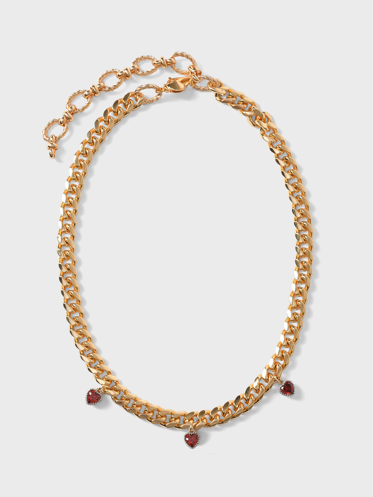 Чокер из латуни с подвесками из цирконов I Love Cameo