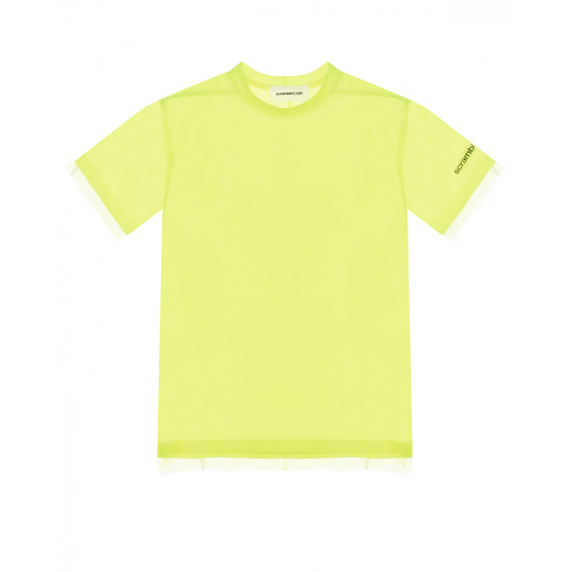 Двухслойная неоново-салатовая футболка  | Фото 1