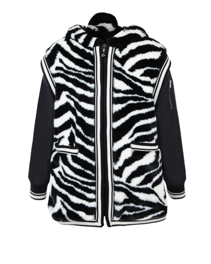 Куртка из нейлона и эко-меха с декоративной отделкой капюшона Dolce&Gabbana | Фото 1