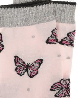 Розовые носки с принтом &quot;бабочки&quot; Story Loris Розовый, арт. 6119 F86 | Фото 2