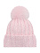 Шапка с помпоном и стразами, розовая