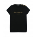 Черная футболка с логотипом из стразов Balmain | Фото 1