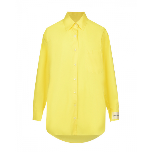 Желтая рубашка с лого на манжете Hinnominate | Фото 1