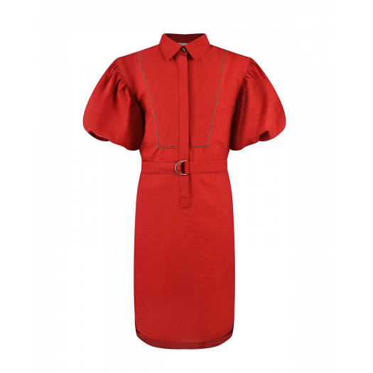Красное платье с рукавами-фонариками Brunello Cucinelli | Фото 1