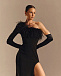 Черное платье с перьями ALINE | Фото 2