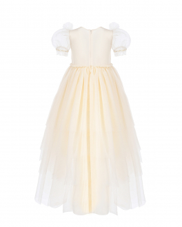 Шелковое платье молочного цвета со стразами Nicki Macfarlane , арт. CELESTE IVORY | Фото 2