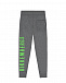 Серые спортивные брюки с зеленым лого Bikkembergs | Фото 2