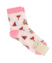 Светло-розовые носки с принтом "капкейки"