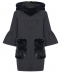 Черное платье с капюшоном из эко-меха Emporio Armani | Фото 1