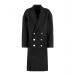 Двуборнтое черное пальто Balmain | Фото 1