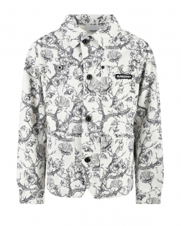 Черно-белая джинсовая куртка с растительным принтом Burberry Мультиколор, арт. KB6 BRAYDEN:131326 8047435 BLACK/WHIT A8541 | Фото 1