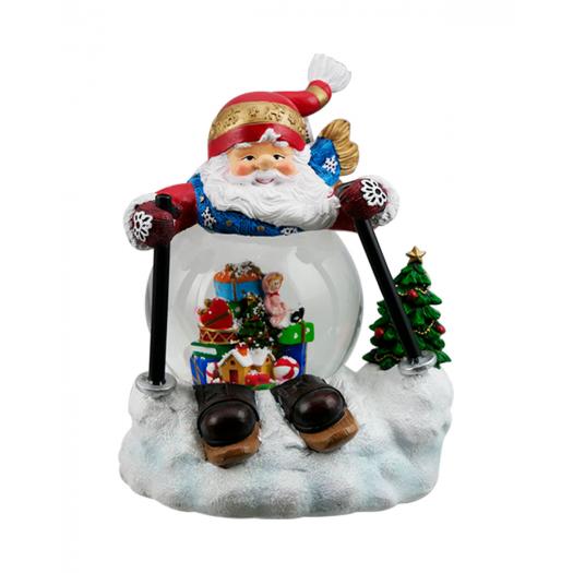 Новогодний сувенир &quot;Санта на лыжах&quot;, 10 см Musicboxworld | Фото 1