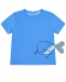 Синяя футболка с принтом &quot;Кит&quot; Sanetta Kidswear | Фото 1