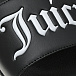 Черные шлепки с белым лого Juicy Couture | Фото 6