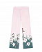 Светло-розовые спортивные брюки с цветочым принтом Monnalisa | Фото 3