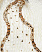 Белая шапка с меховым помпоном, стразами и вышивкой бисером Joli Bebe | Фото 3