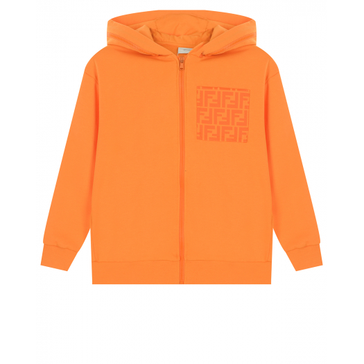 Оранжевая спортивная куртка с логотипом Fendi | Фото 1