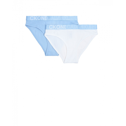 Трусы, 2 шт, белый/голубой Calvin Klein | Фото 1